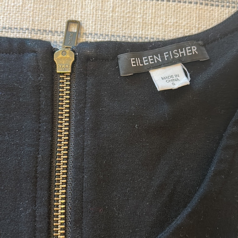 Eileen Fisher Ponte knit v neck 3-4 slv Black Dress size Small (true to size) - Picture 5 of 11